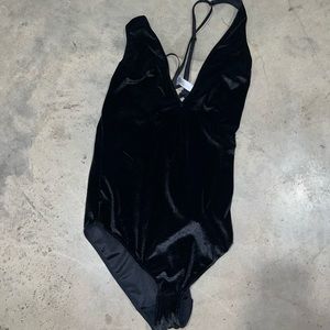 Black velvet bodysuit